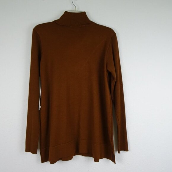 Calvin Klein Turtleneck Sweater Top Women's Plus Size 0X Brown Criss Cross - Picture 5 of 9